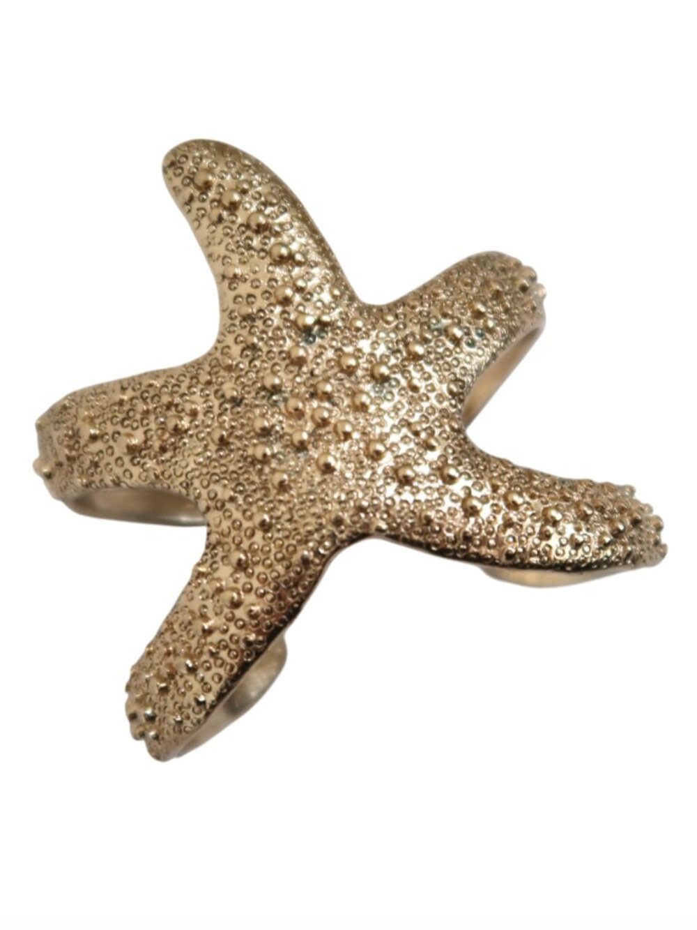 Textured gold tone Starfish cuff bracelet